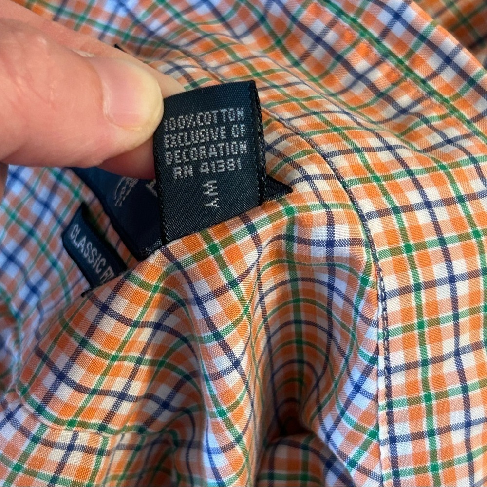 Ralph Lauren Classic Fit Shirt Mens 3XLT Orange Blue Green Plaid Button Down - Picture 5 of 8